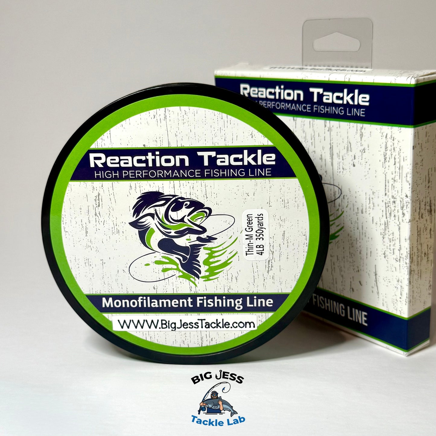 Reaction Tackle High Vis Green Monofilament Fishing Line 350-yard Spools