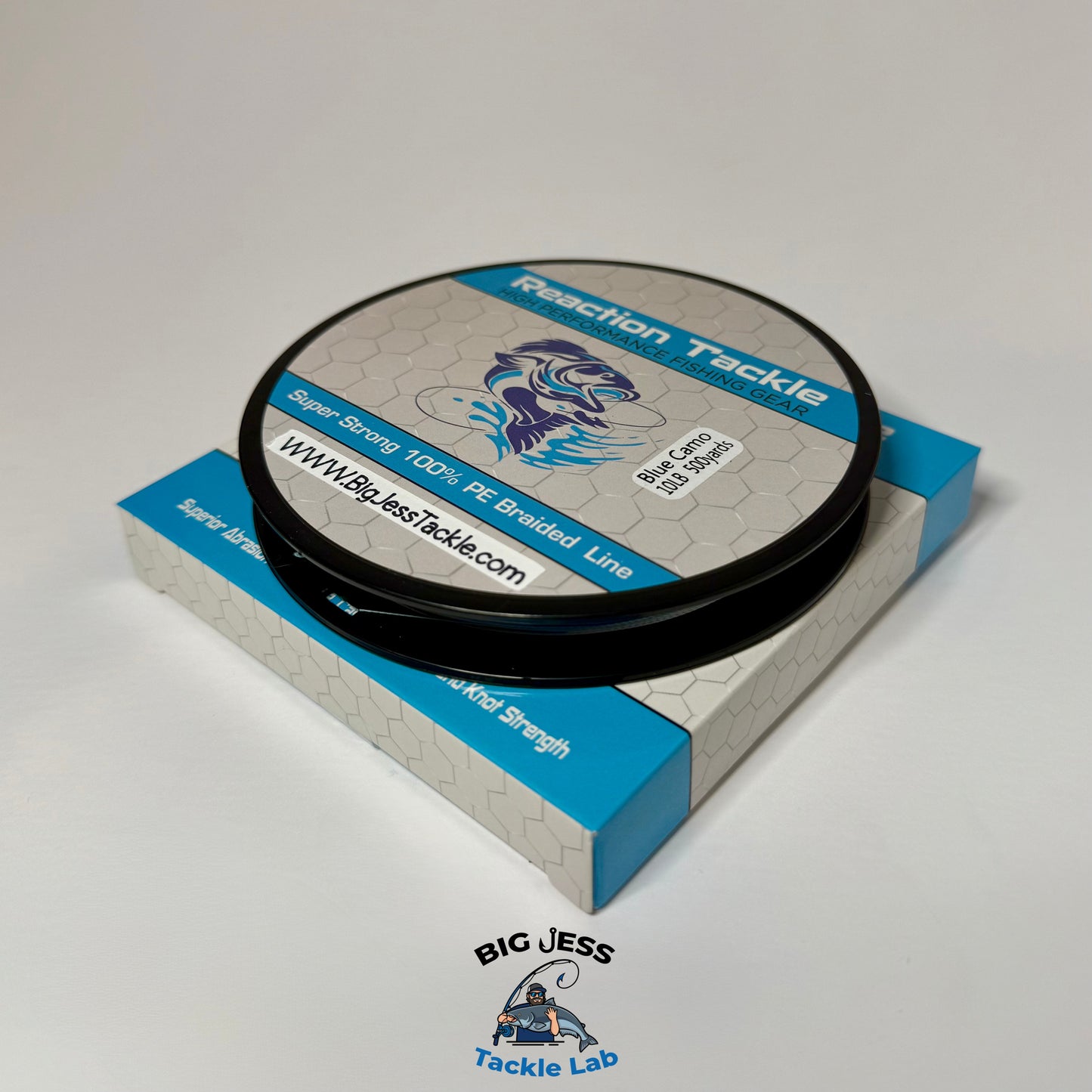 Reaction Tackle Braided Fishing Line 500 Yard Spool - Blue Camo