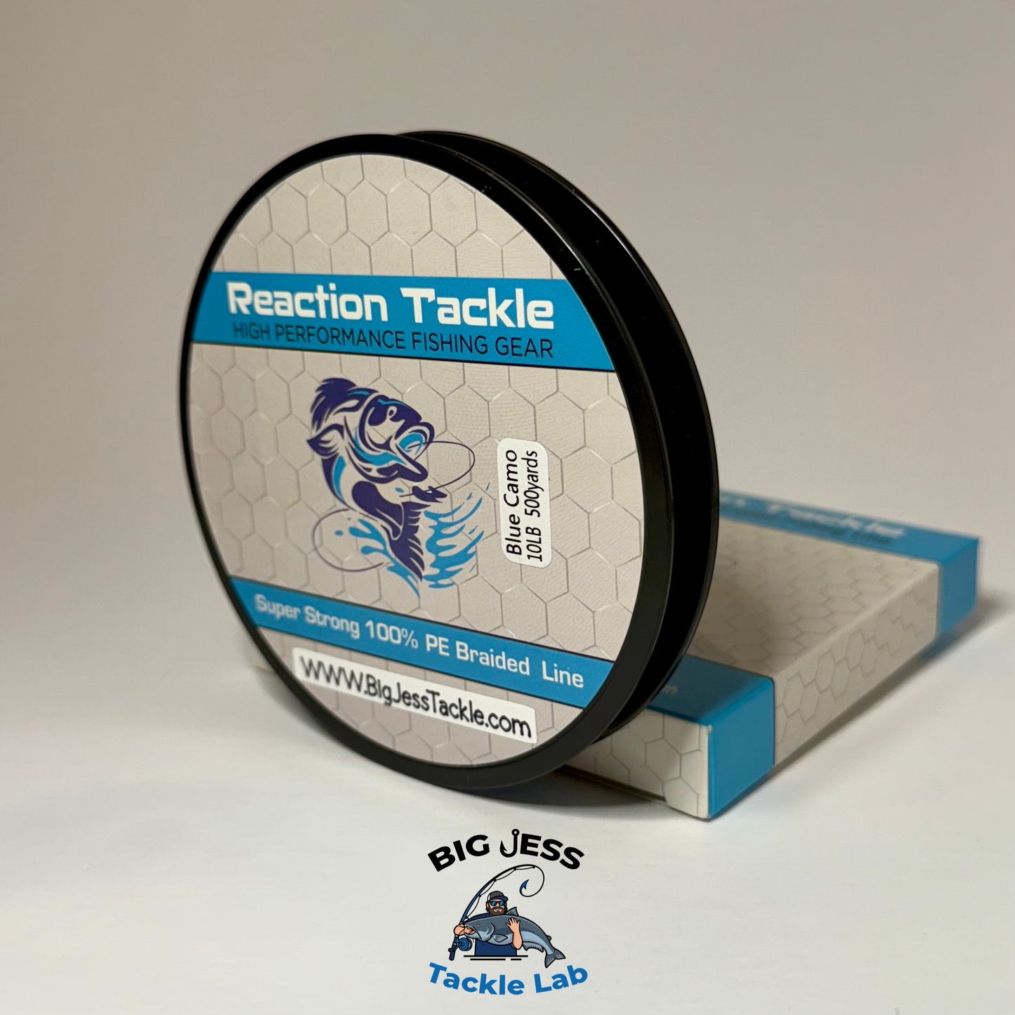 Reaction Tackle Braided Fishing Line 500 Yard Spool - Blue Camo