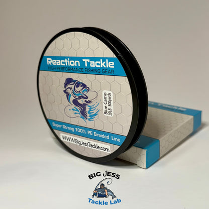 Reaction Tackle Braided Fishing Line 500 Yard Spool - Blue Camo