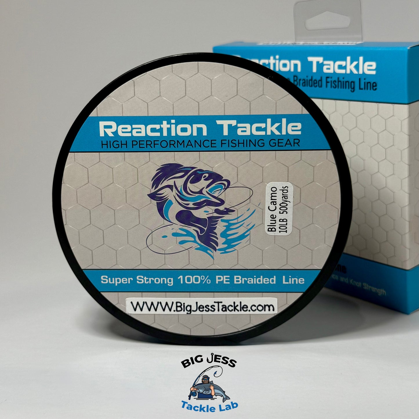 Reaction Tackle Braided Fishing Line 500 Yard Spool - Blue Camo