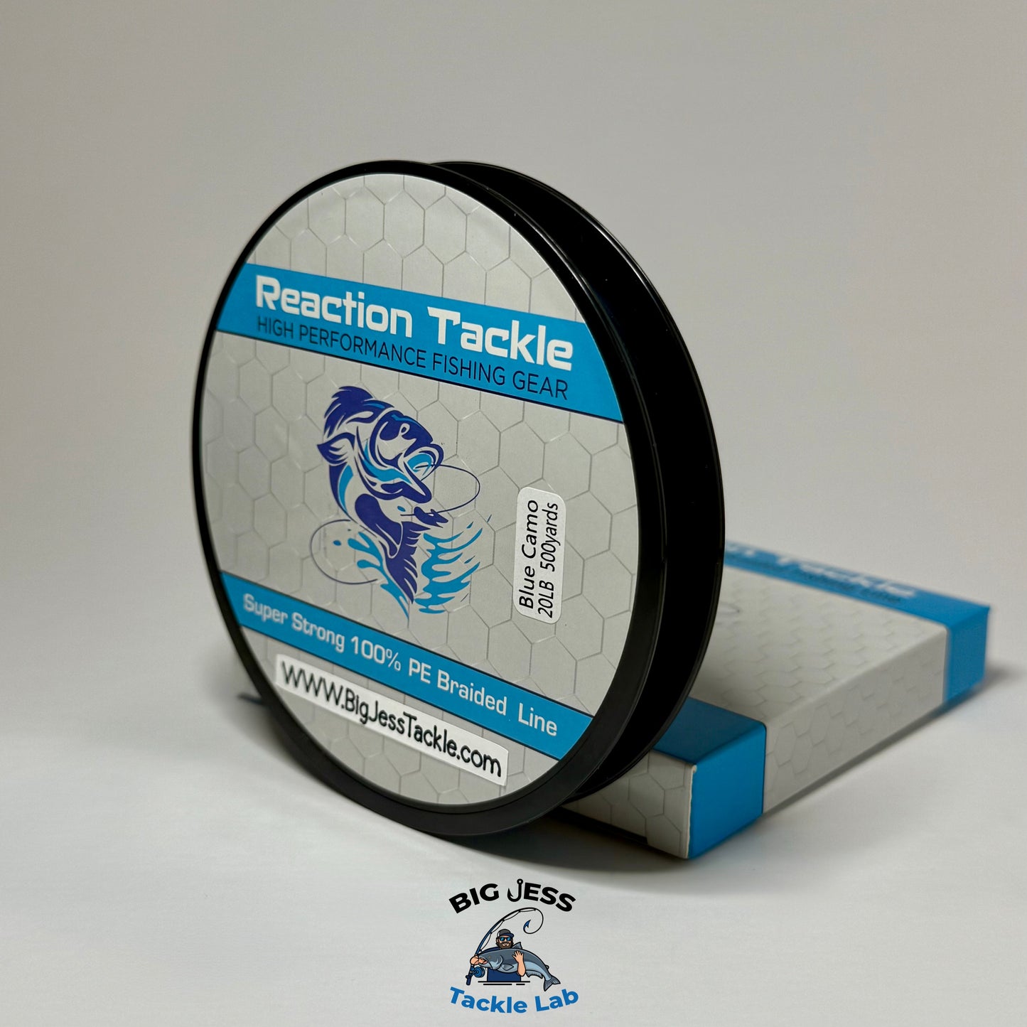Reaction Tackle Braided Fishing Line 500 Yard Spool - Blue Camo