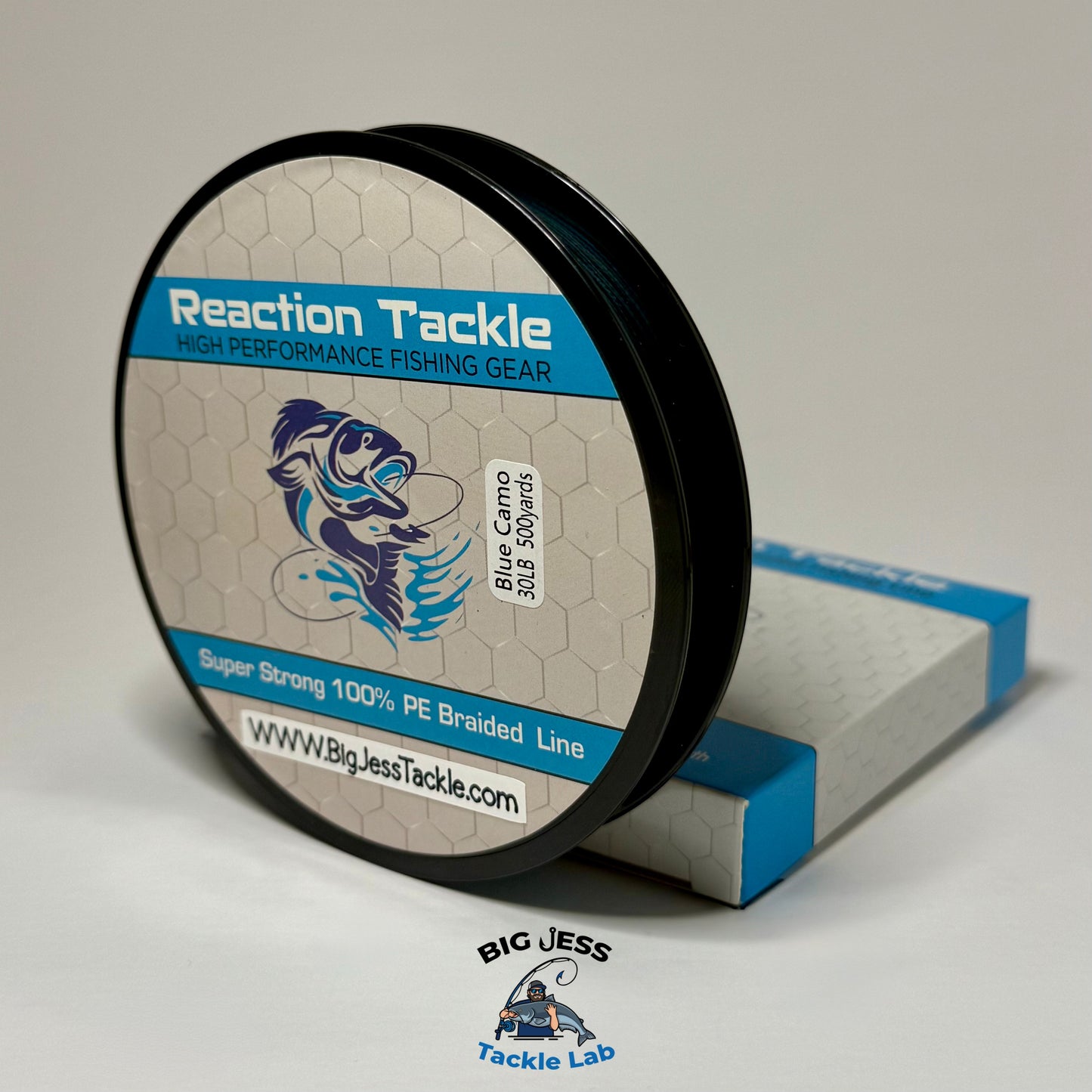 Reaction Tackle Braided Fishing Line 500 Yard Spool - Blue Camo